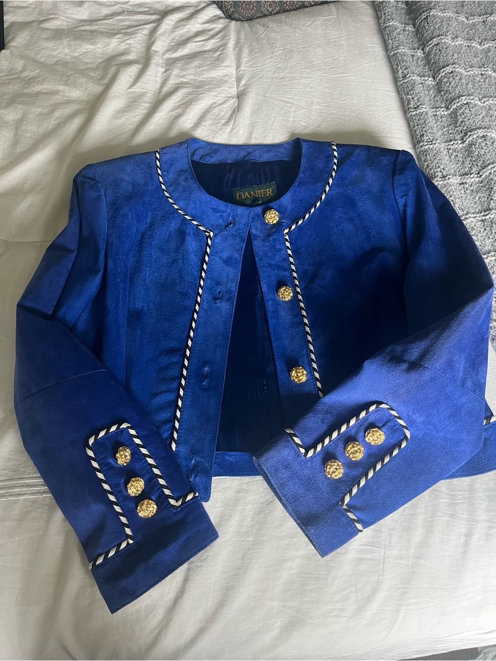 Danier Royal Blue Jacket with Gold Buttons